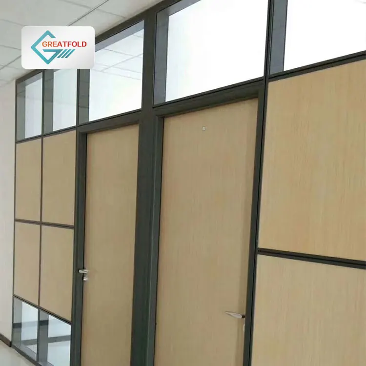 Современный дизайн съемная одна стеклянная перегородка офисная застекленная алюминиевая профильная рама для школы