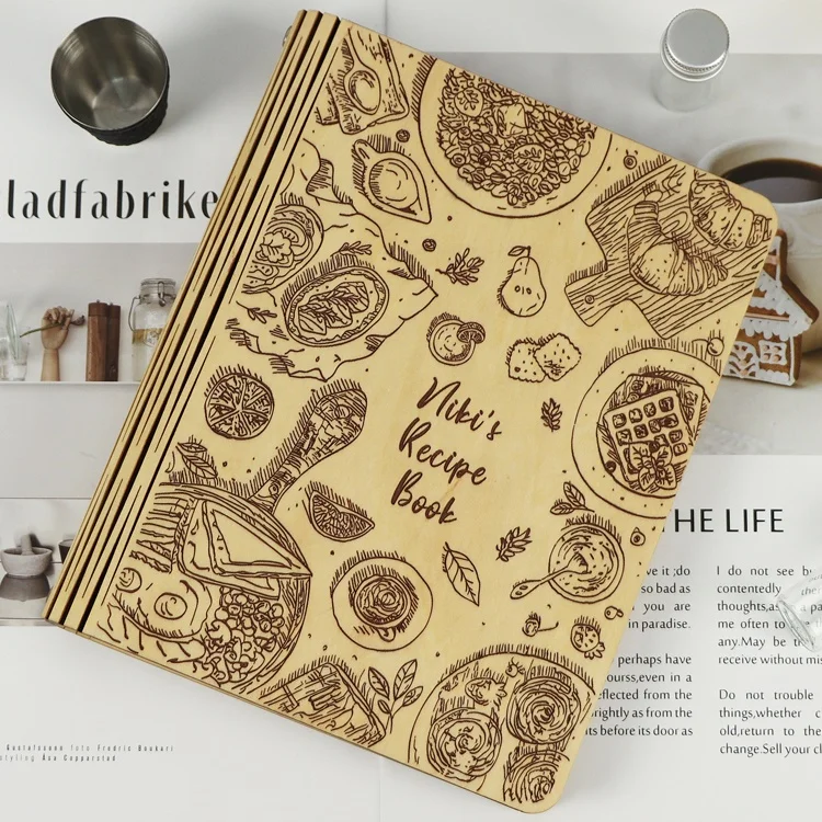 Многофункциональная книга для готовки дизайн ресторана бара персонализированный подарок на заказ лазерная гравировка деревянная