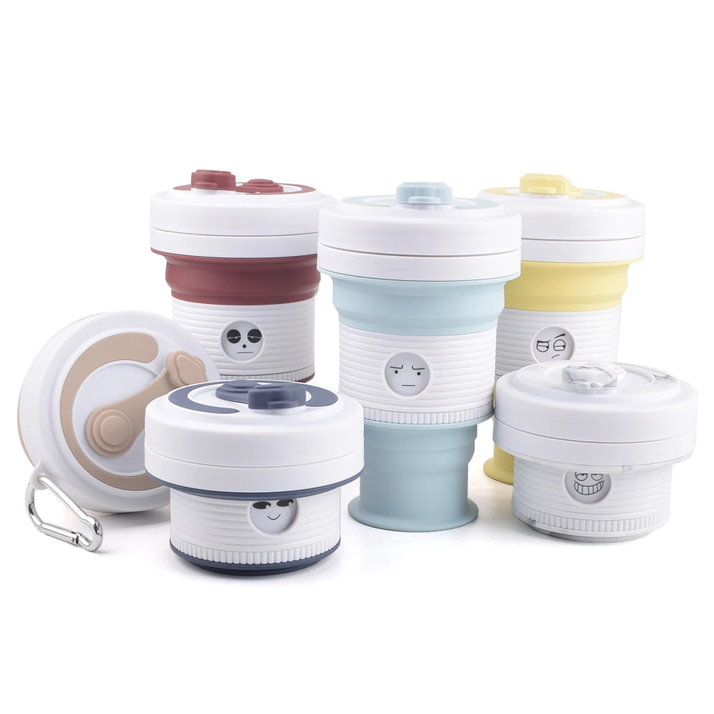18 oz Double Wall Sleeve Travel Mugs Foldable Silicone Rubber Drinking Cups-Mugs Portable Reusable Collapsible Coffee Cup