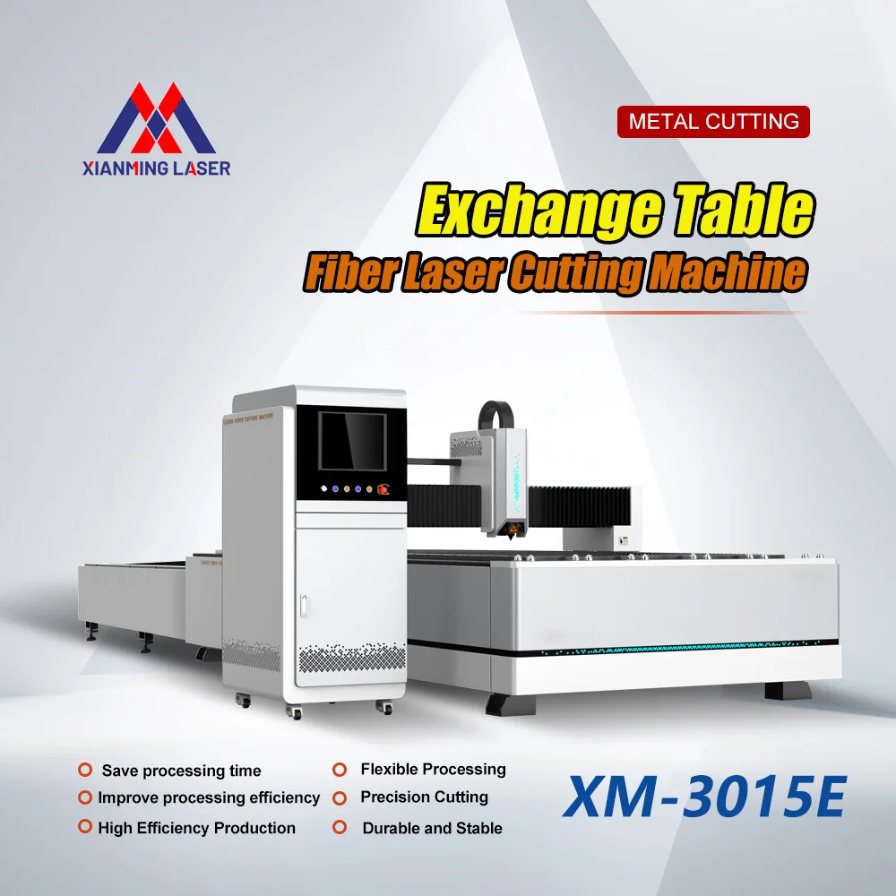XM New Innovations High Power 3015 Fiber Laser Cutting Machine with Intelligent Automatic Double Worktable for sale