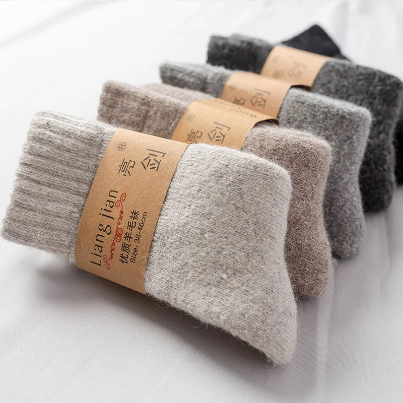 Thick Heated Warmer Terry Warm Thermal Cashmere Men Floor Wool Cozy Fuzzy Socks For Winter