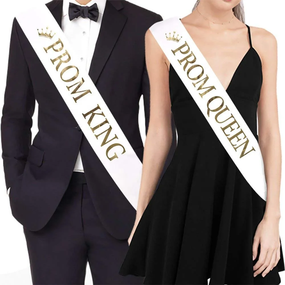 HAWIN 2pack ribbon sash custom stole graduation sash graduation party supplies prom king queen sash set