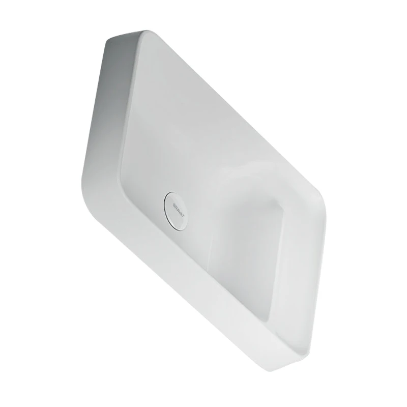 Bravat Luxury Bathroom Above Counter Table Top White Ceramic Wash Basin