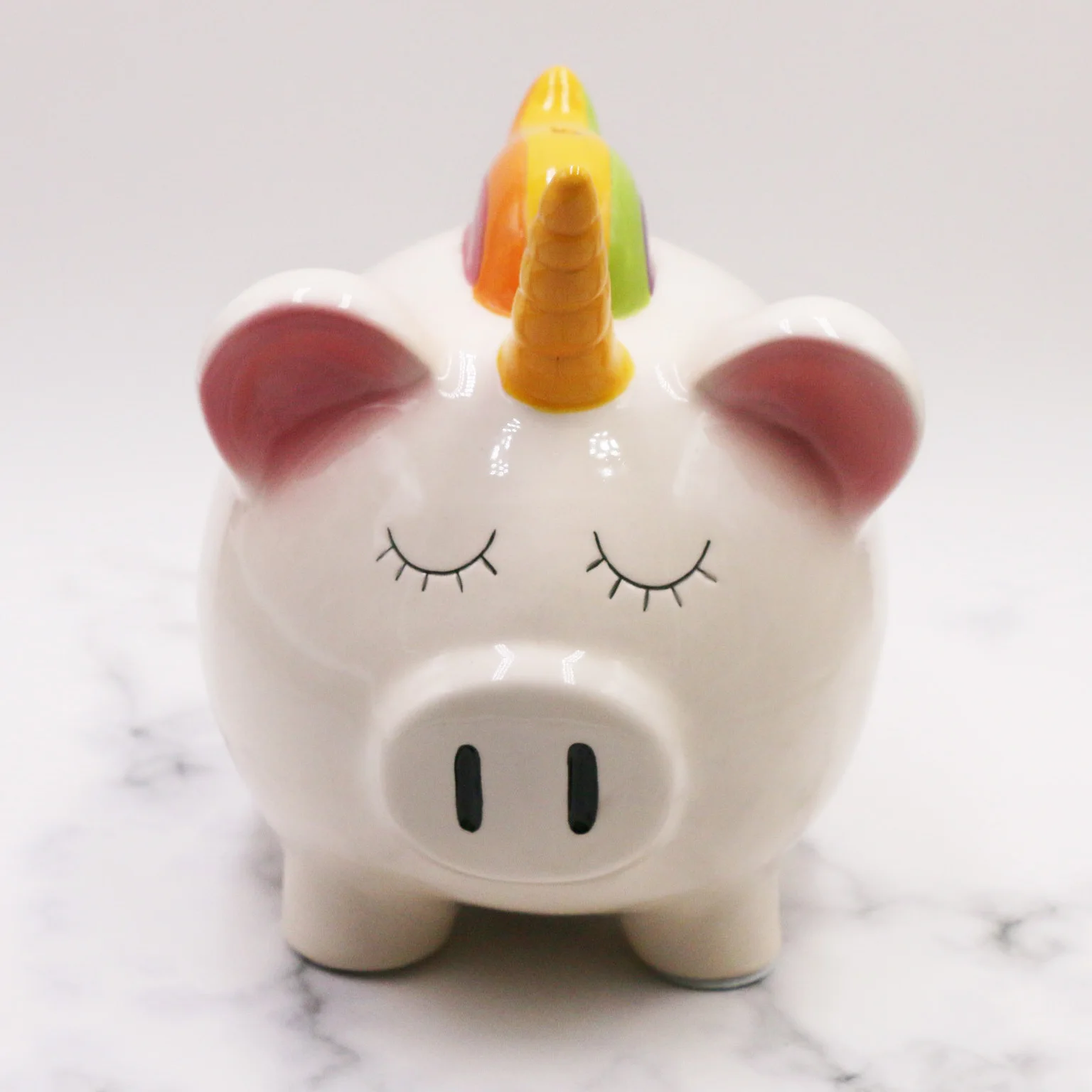 Personalized Cheap Custom Painting Ceramic unicorn Piggy Bank