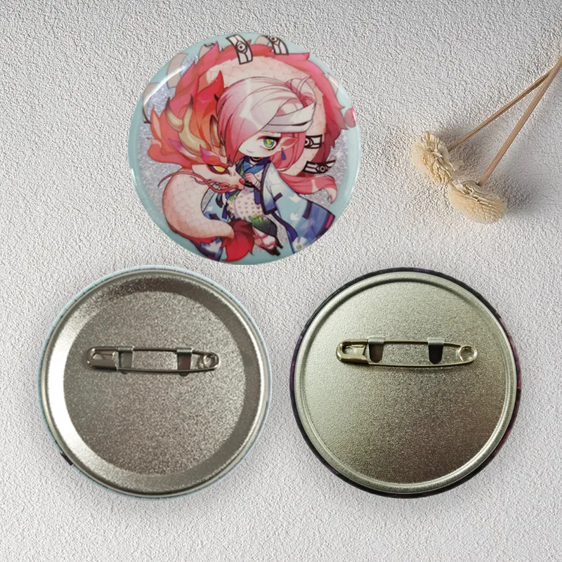 Pin maker plain promotional 44mm reflective sublimation printing assorted blank metal logo custom badge pin button for outdoor