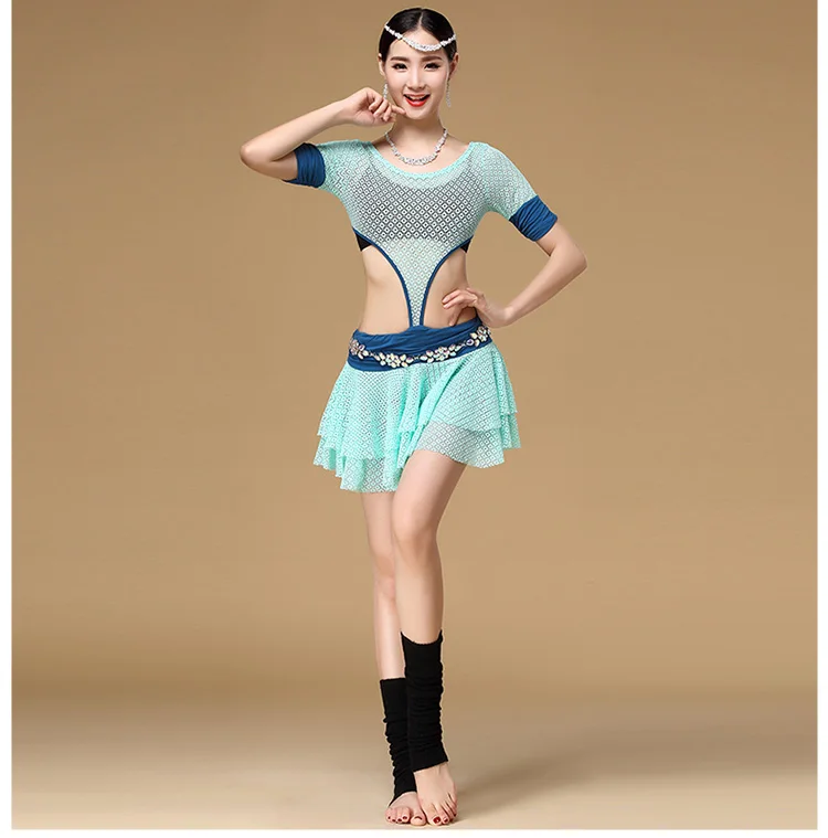 hot selling girl belly dance training costume wear dance set low price