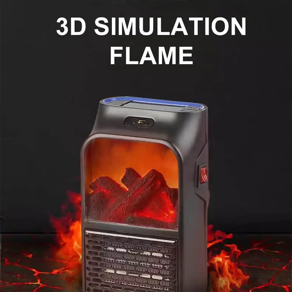 2 in 1 wall mounted 900 watt electric Flame Heater with Remote Control Warmer Home Bedroom Office Warmer Radiator
