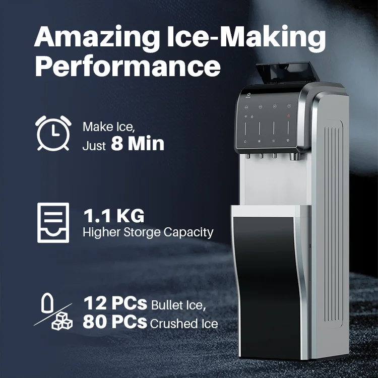 Make Crushed Ice and Bullet Ice Supply Hot Cold Home Temperature Water Ice and Water Dispenser With RO Water Filtration System
