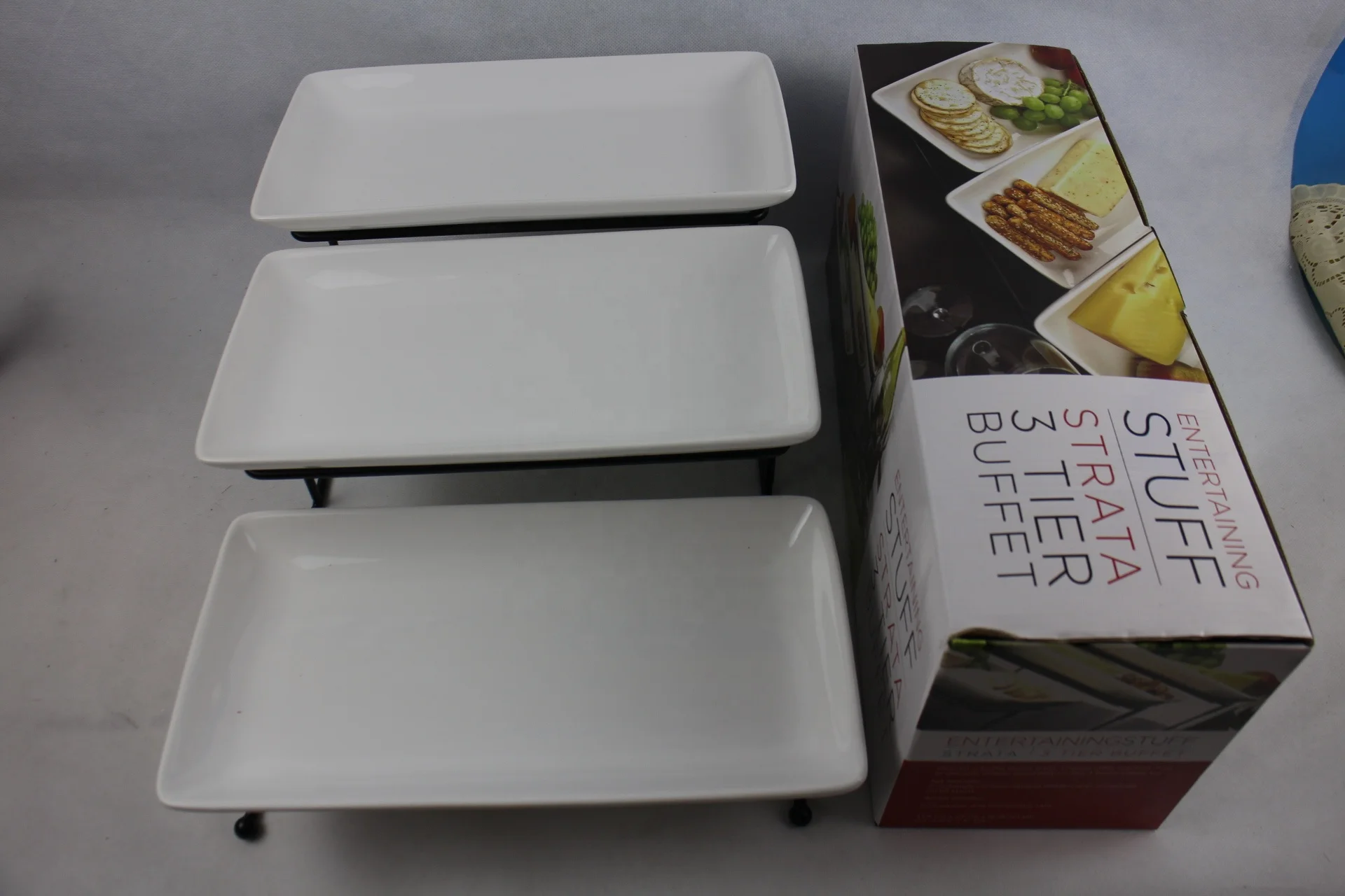 ceramic 3 tier plate with stand serving dishes party displaying plates porcelain cake plate