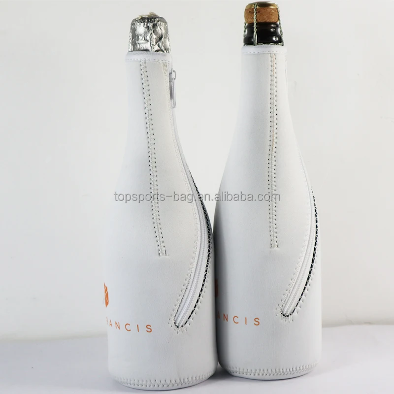 2023 Blank Thermal Shock Proof Neoprene Wine Sleeve Champagne Glass Bottle Cooler with Zipper