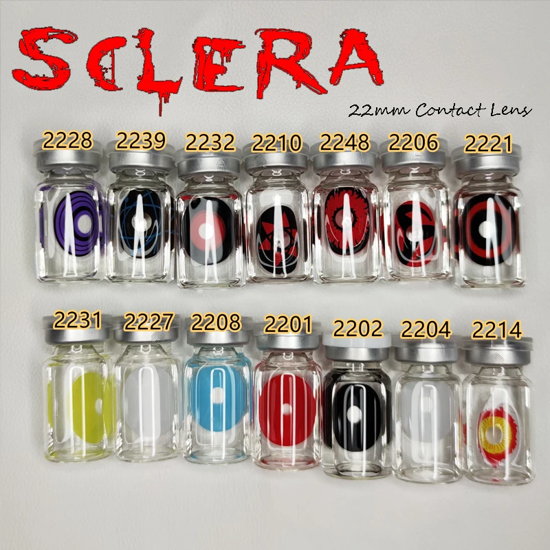 22MM Black Sclera Contact Lenses Full Eye Cosplay Color Soft Eyewear Circle