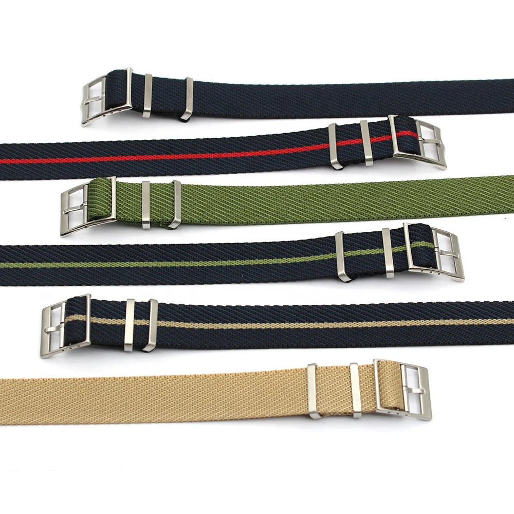 Custom One Piece Bond Black Seatbelt Wrist Watch Strap Nylon 22mm 20mm Fabric Watch Band