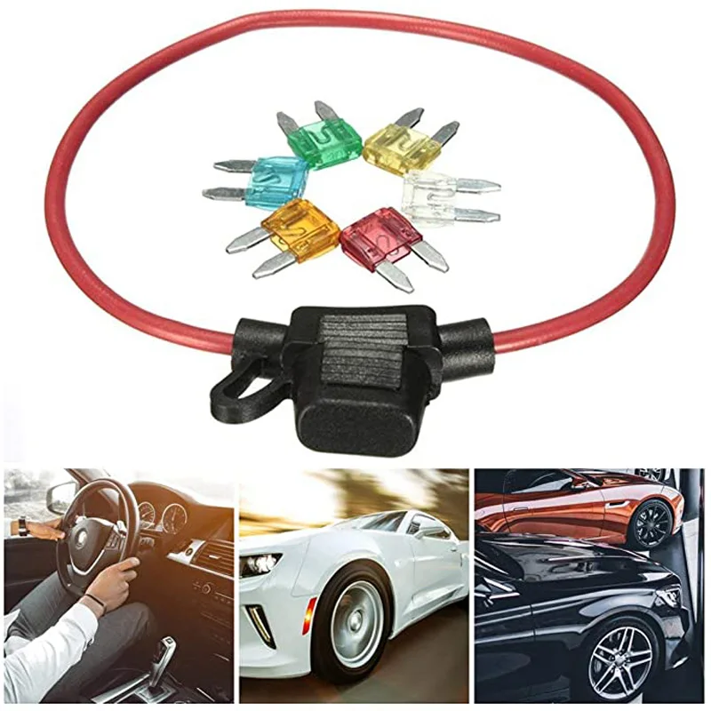 automotive car 12V 2.5A 7A 10A 15A 20A 30A amp in-line wire harness fuse holder panel wiring custom fuse wire