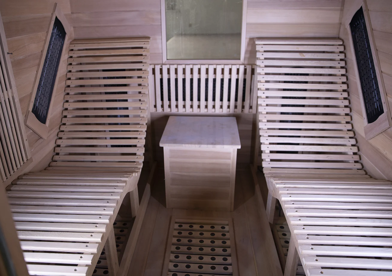 2 Person Luxury Recliner Indoor Far Infrared Wood Sauna Room