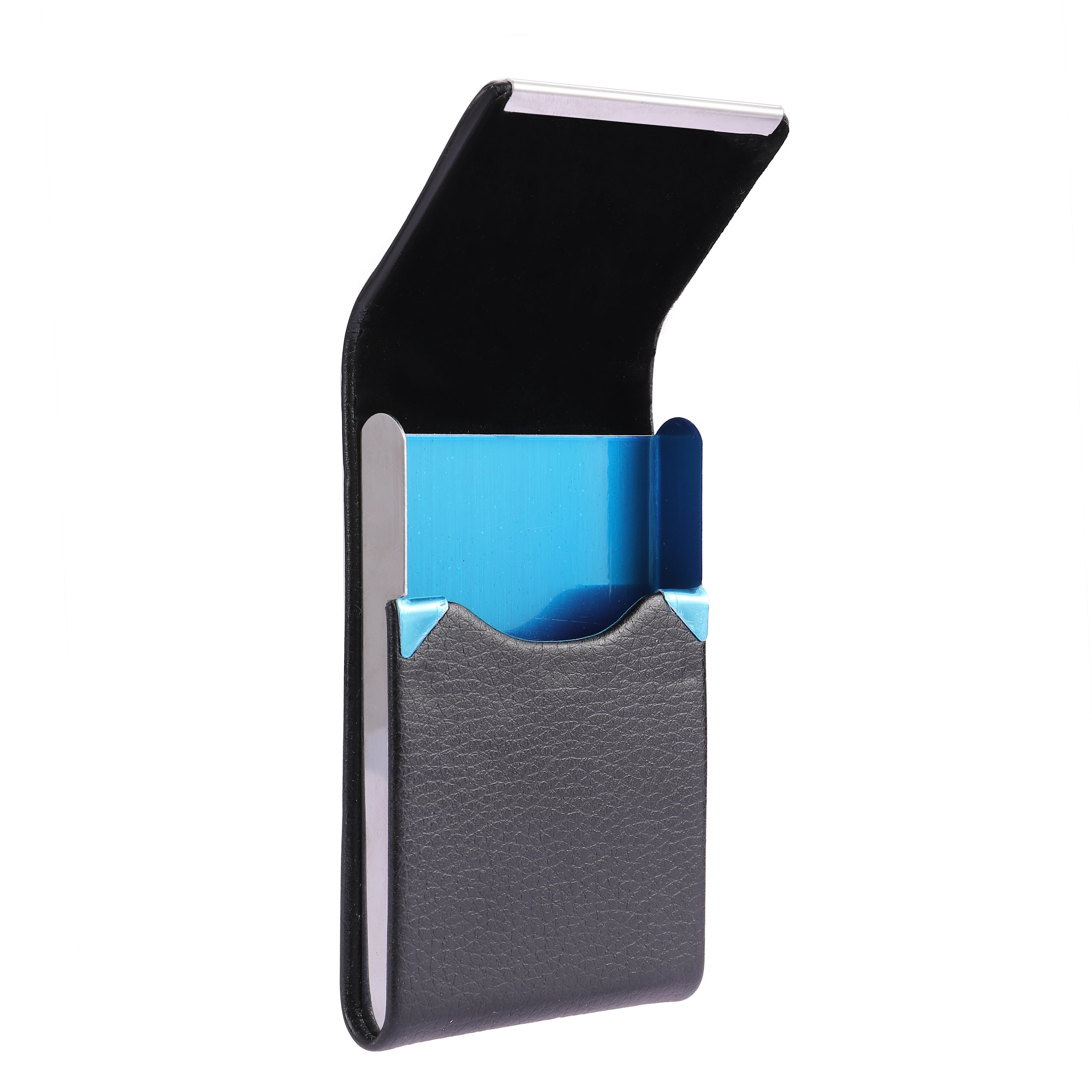 Custom Business Card Holders Case PU Leather Name Card Holder Slim Metal Pocket Card Holder Fashion Iphone Letter Clip Wire