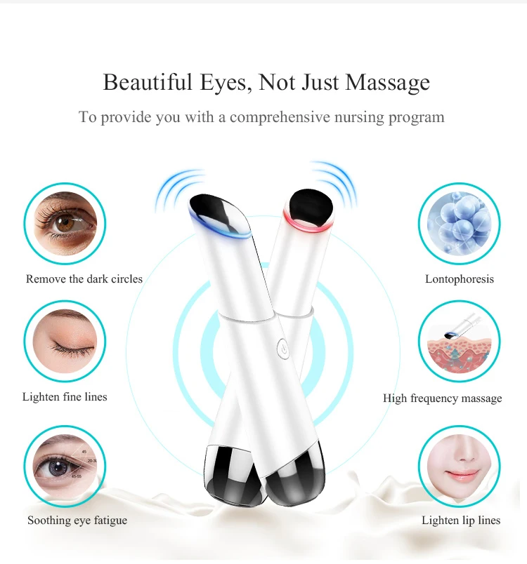 Mini Vibrating Heating Home Use Salon Beauty Equipment Anti Aging Wrinkle Device Electric Eye Massager red light therapy eye