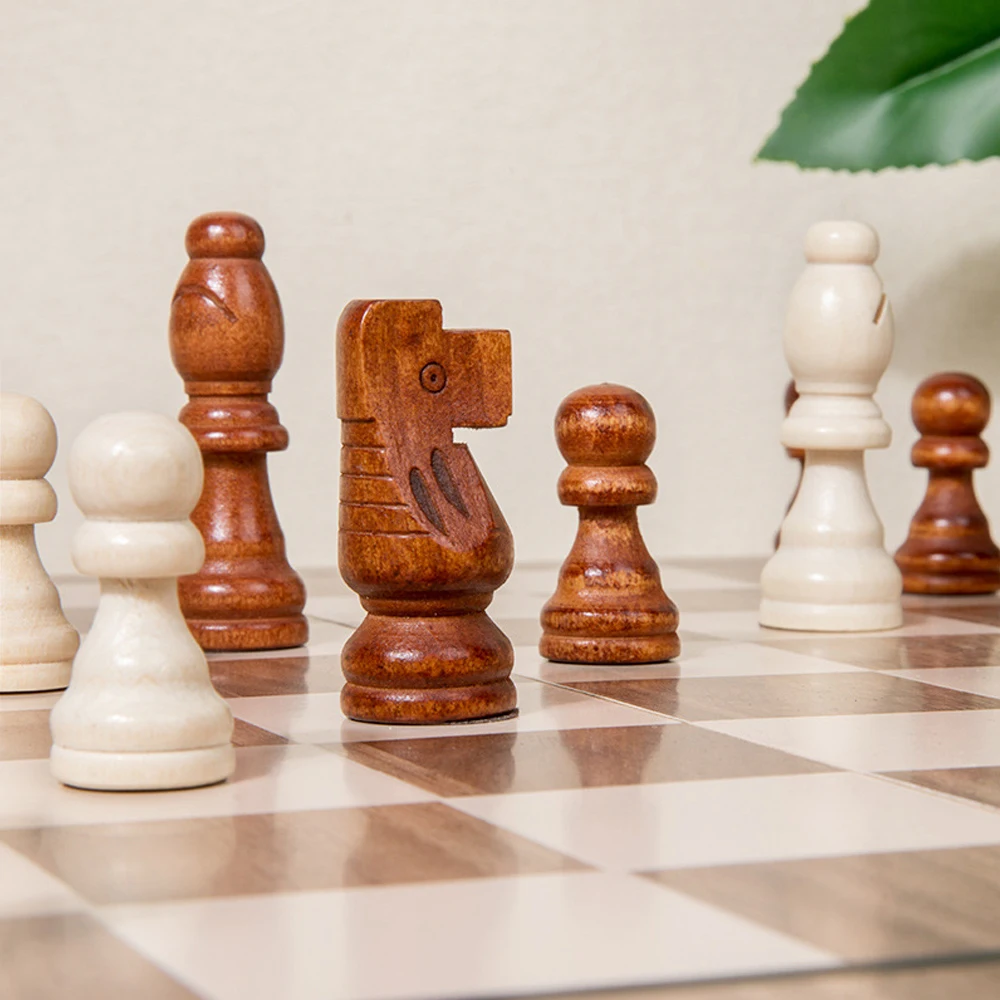 Custom chess board Wooden 2-In-1 Folding Chess Set 39*39cm Magnetic Chess Competitive Educational Board Games