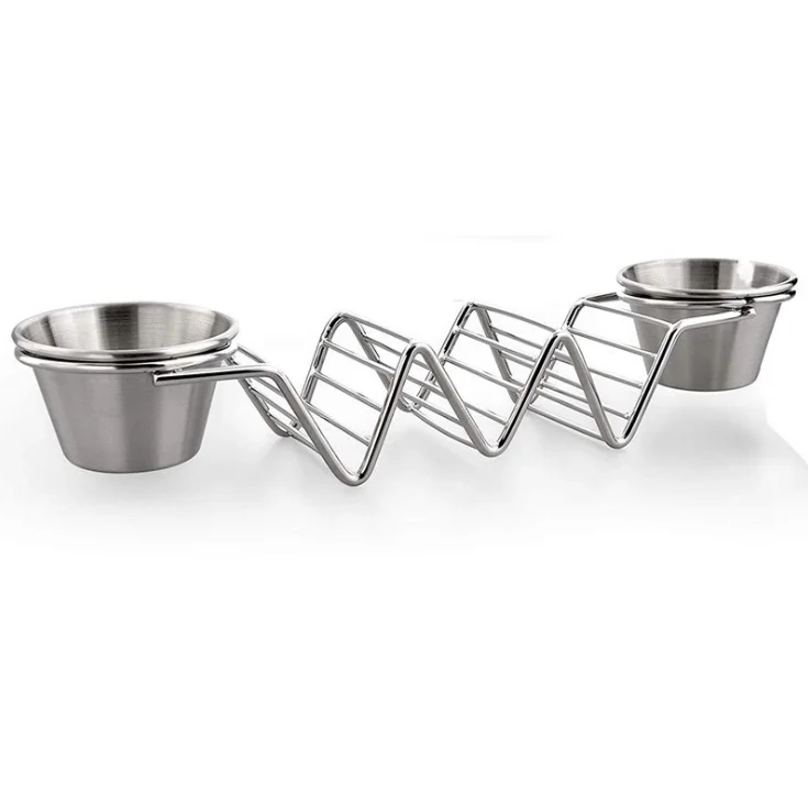 Taco Shell Stand up Holders Premium Stainless Steel Plate Dish Round Silver Stainless Steel,metal Plant Pattern Kitchen 500PCS
