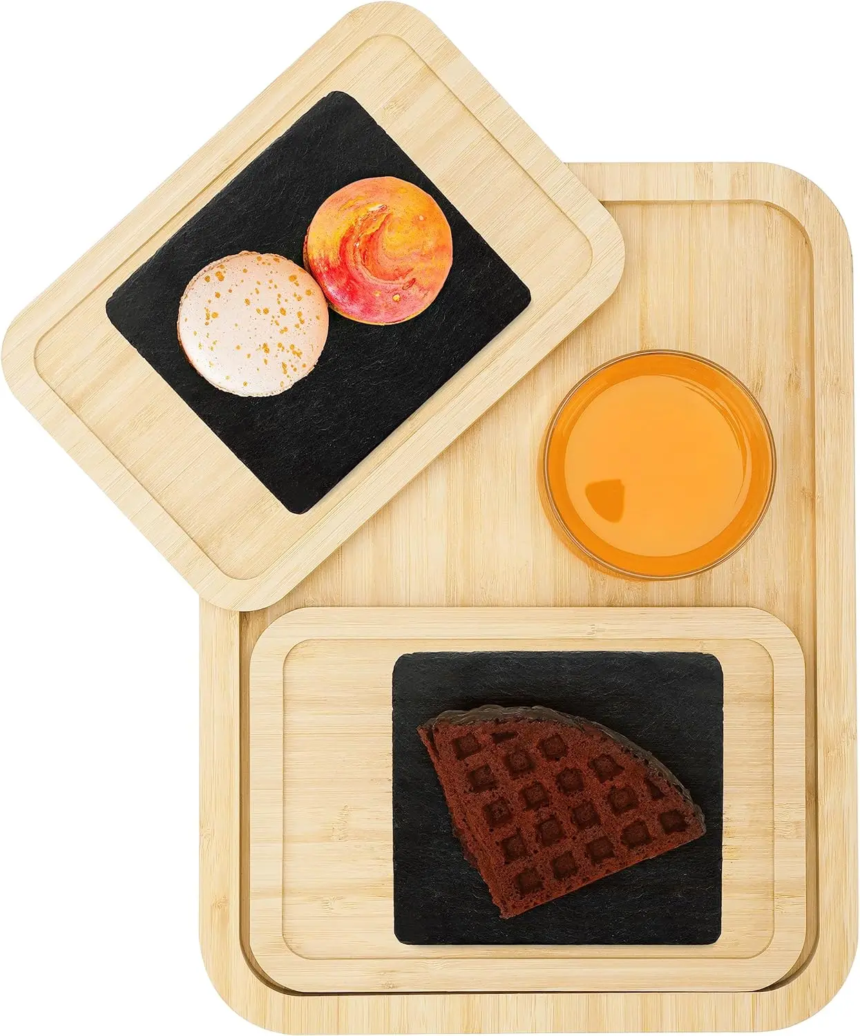 Customized 3PCS bamboo wooden tray wooden  service trays best price