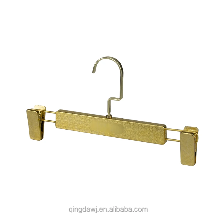 wholesale plastic gold pants custom coat hook laundry non slip clothes suit dress shirt hangers clip space saving plastic