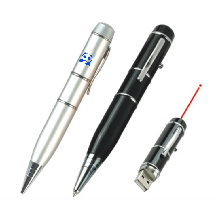Promotional High Quality 4gb / 8gb / 16gb Usb Flash Drive Wholesale Custom Logo Metal Ball Pens With Laser Light