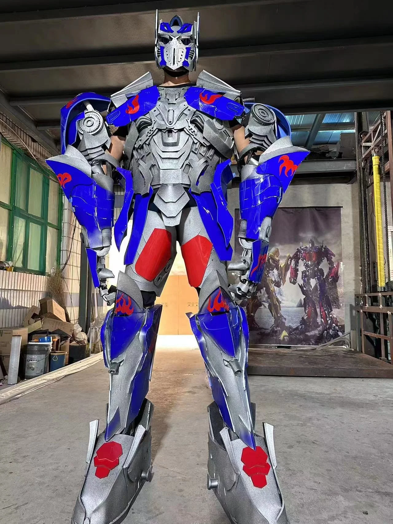 Factory direct sales 2.7m transformer costume bumblebee adult wearable LED Transformers robot costume