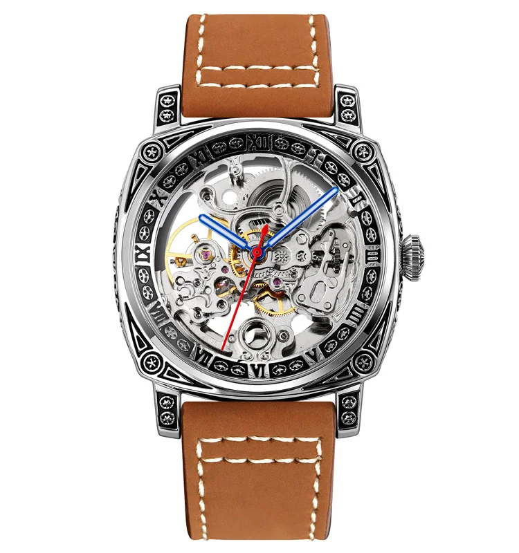 New Arrival Skmei 9271 Men Automatic Watch Mechanical Wristwatch Leather Strap Wholesale Price
