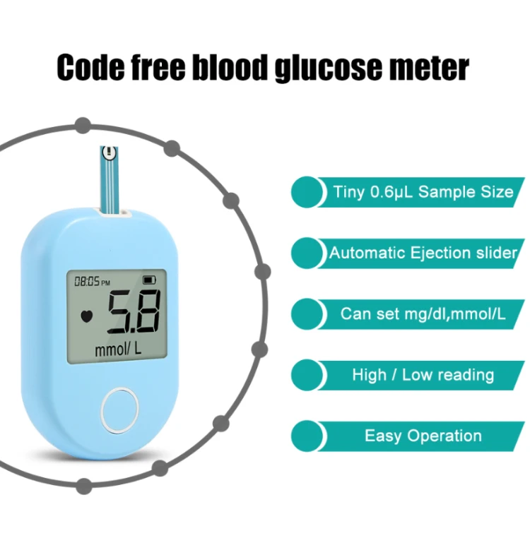 Body Blood Sugar Monitoring Meter Hemoglobin Meter Blood Glucose Monitor Test Kit Blood Glucose Monitor