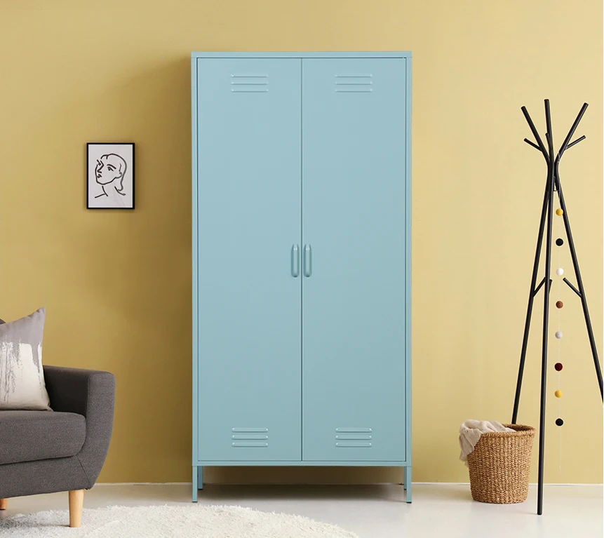 Cheap steel almirah designs with price 2 door wardrobe