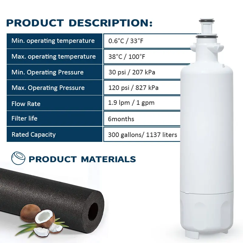 Wholesale Cheap Price lt700p nsf372 refrigerator water filter nsf certificate refrigerator water filter for lt700p