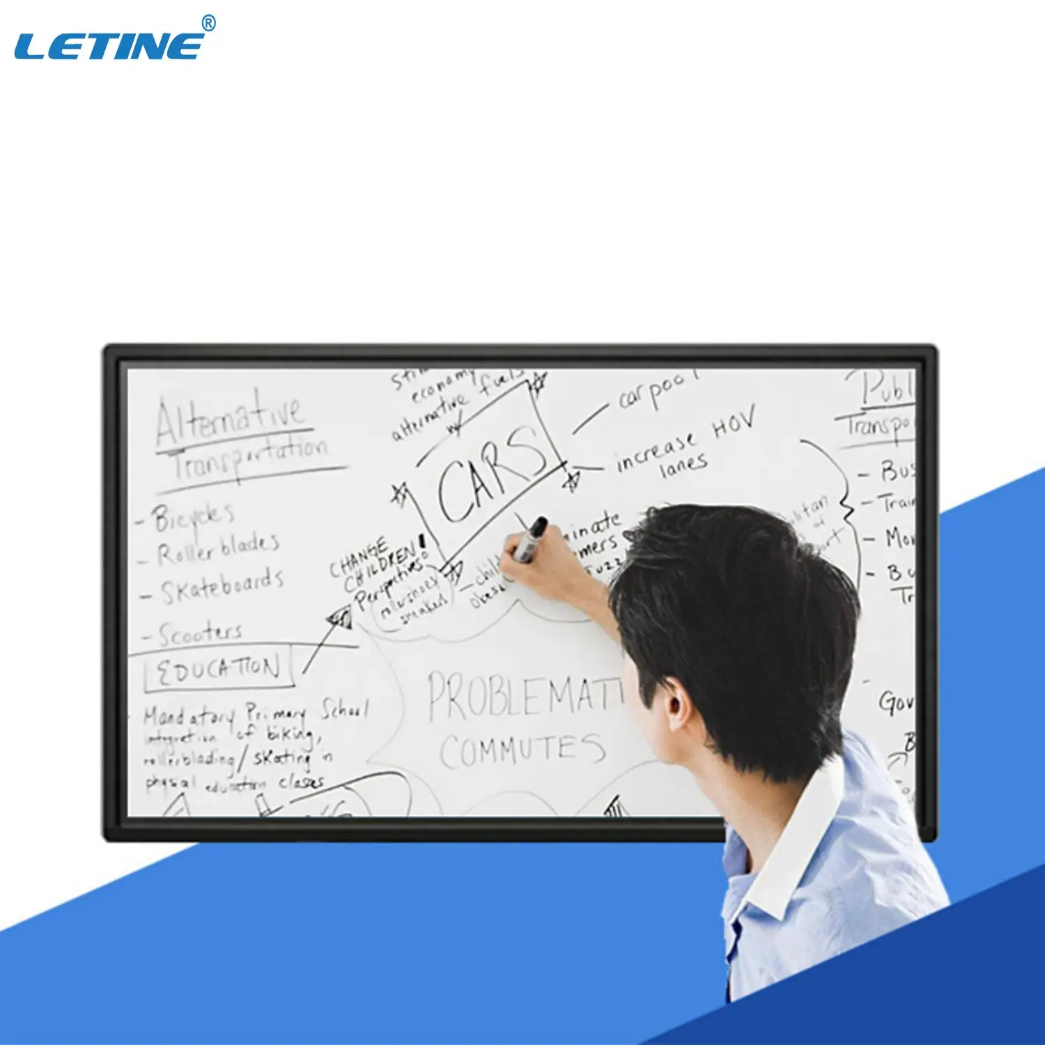 Magnetic whiteboard frosted Interactive LED Panel Whiteboard Screen Finger Touch for Classrooms