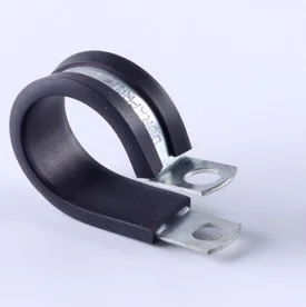 Galvanized steel tube pipe /p-clips hose clamp with rubber coated