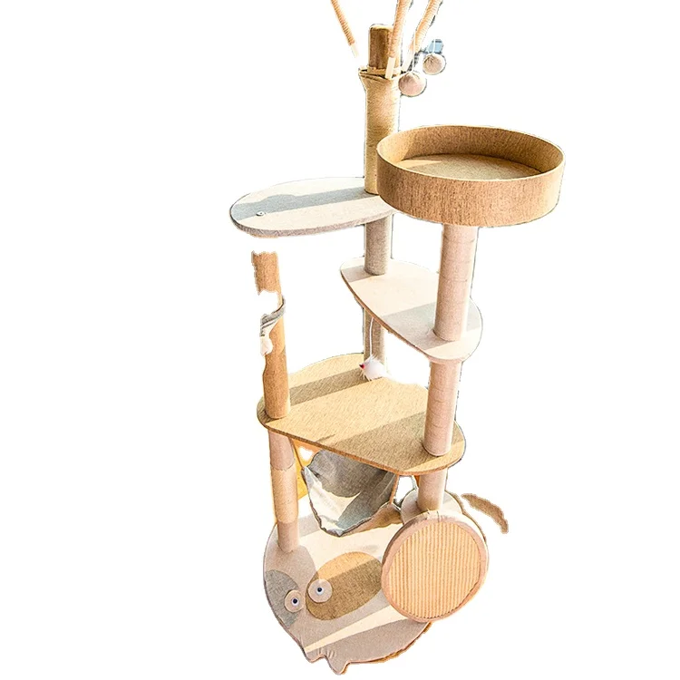 Manufacturers wholesale cat all in one cat climbing tree jumping platform hemp rope cat climbing frame