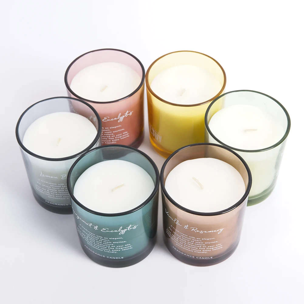  Прозрачное стекло 100% 230 г Aroma Naturals большие ароматические свечи Ароматизированная Роскошная хлопковая деревянная фитиль