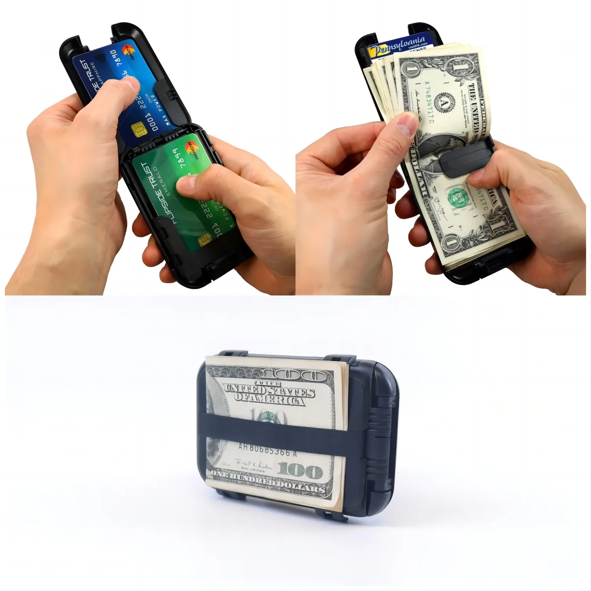 Removable Aluminium Money Clip RFID Blocking Credit Card Protector Holder Wallet Cards Case For Travel