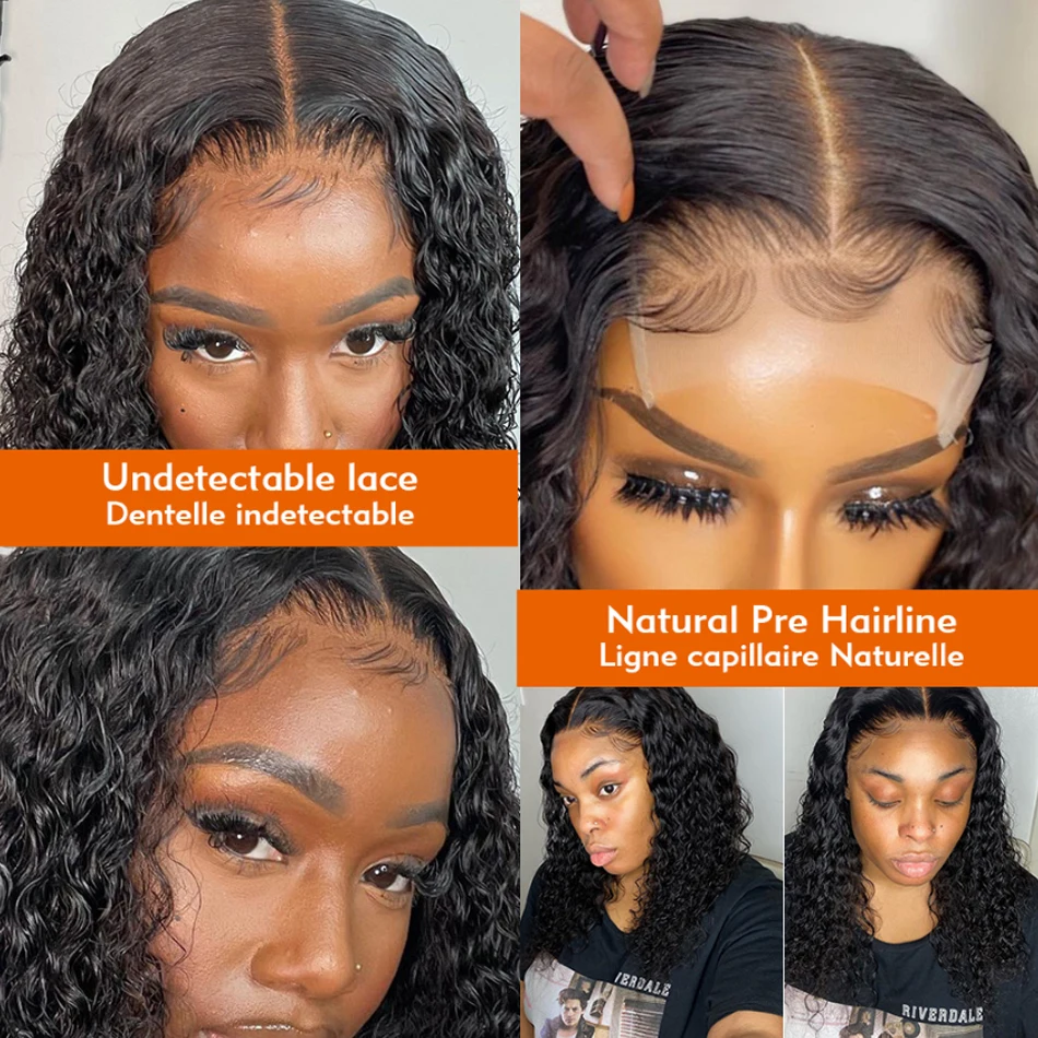 Yeswigs Cheap Peruvian Bob Wigs Human Hair Lace Front Deep Wave HD Lace Frontal Wig Kinky Curly Short Bob Wigs For Black Women