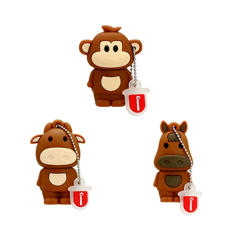 Cheap 3D Animal Cartoon USB2.0 Thumb Drive Chicken Dog Pig U Disk Horse Sheep Monkey USB Stick