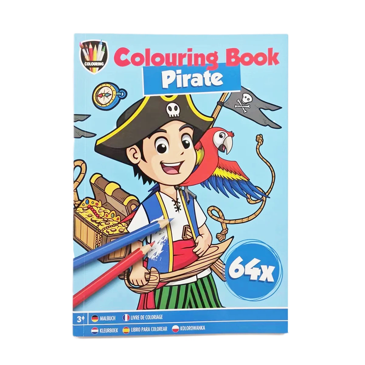 Unisex Pirate Theme Water Magic Drawing & Watercolor Painting Book DIY Bookmark for 2-4 & 5-7 Years
