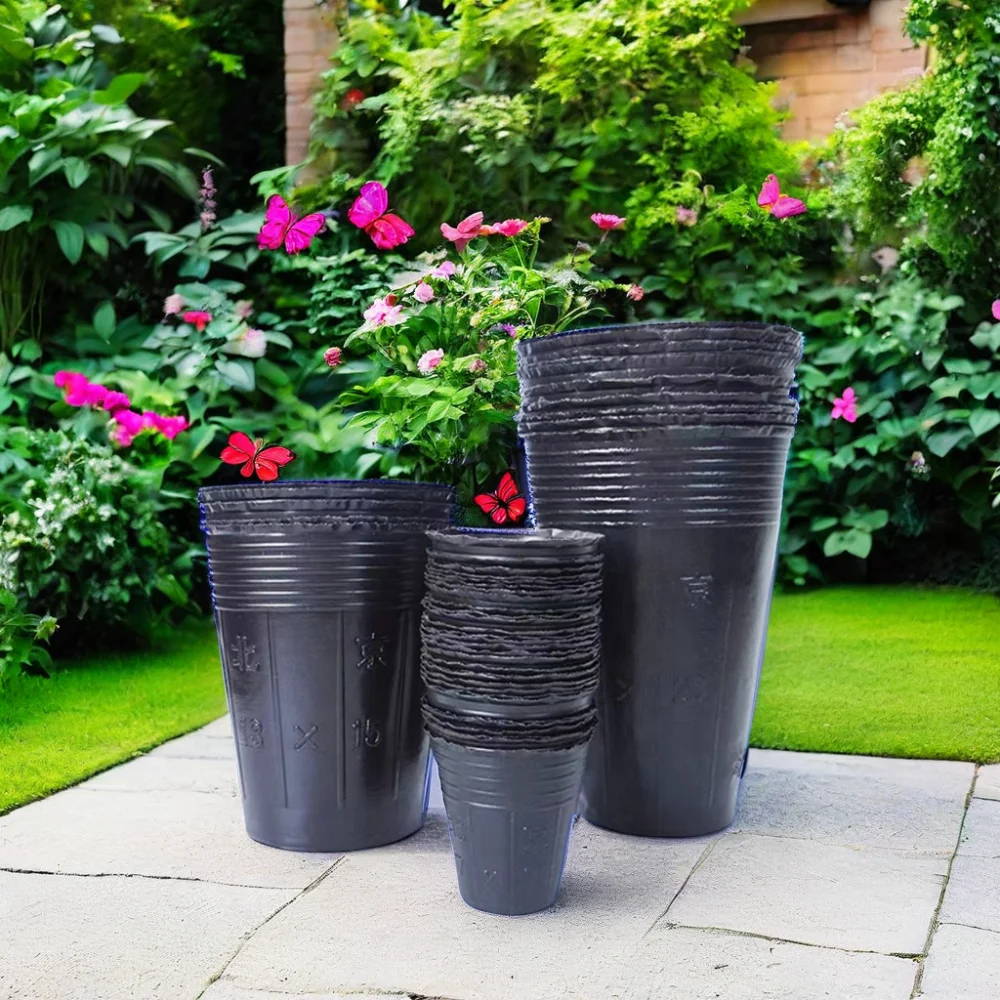 Large Black Thick Plastic Flowerpot Drip Tray Saucer Tree Seed Pot Chassis Trays for Garden Balcony Fleshiness Planter