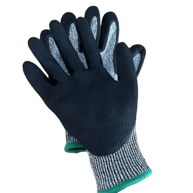  high quality double dip nitrile coated anti cut spearfishing diving gloves fishing hunting