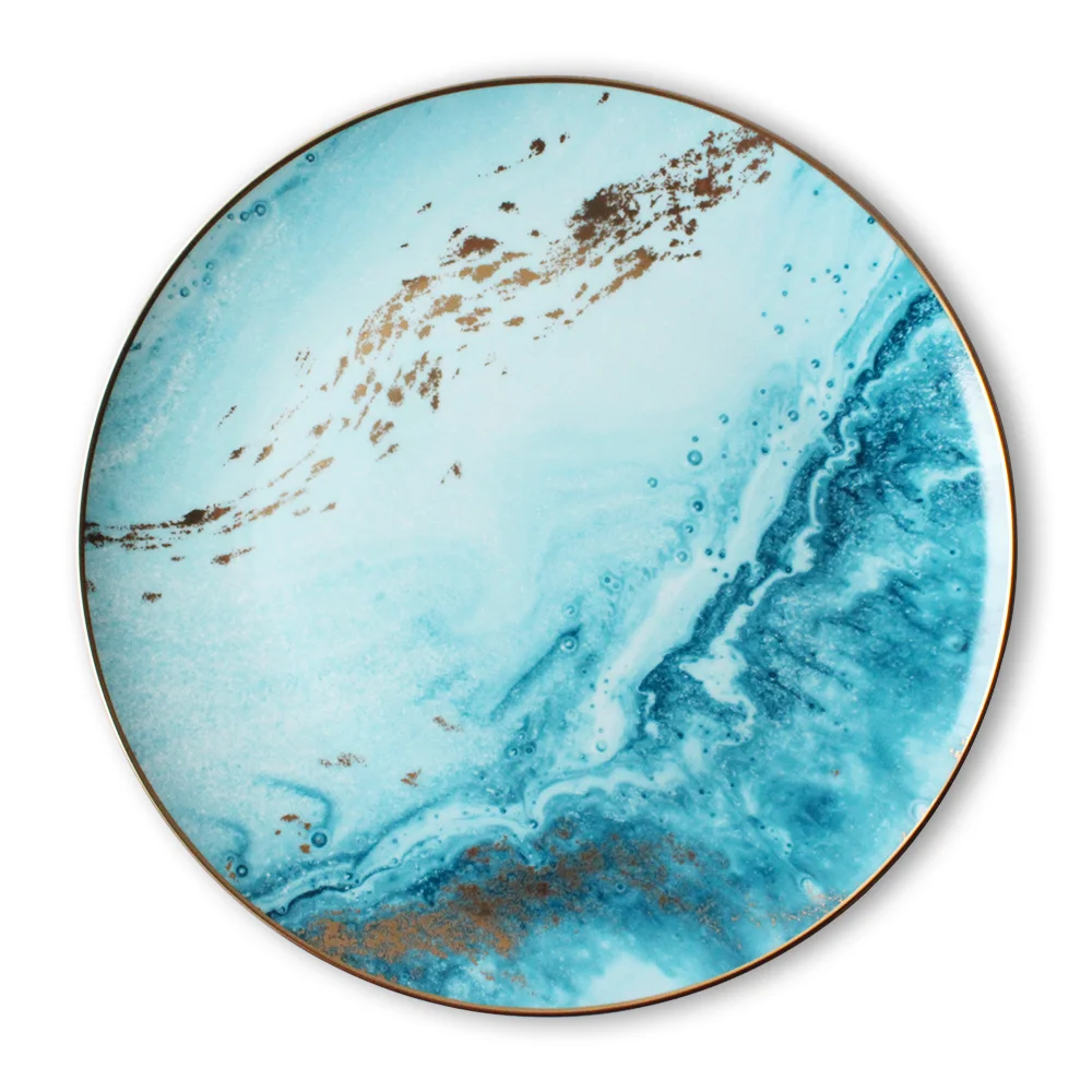 elegant 4pcs ceramic bone china dinner set with white gold rim wedding dishes luxury dinnerware