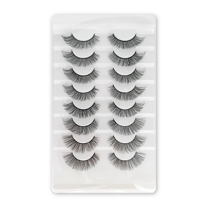 15mm 20mm 22mm Natural 3d Faux Mink Eyelashes Bulk with Lash Packaging Boxes Faux Mink Fluffy Lashes Vegan
