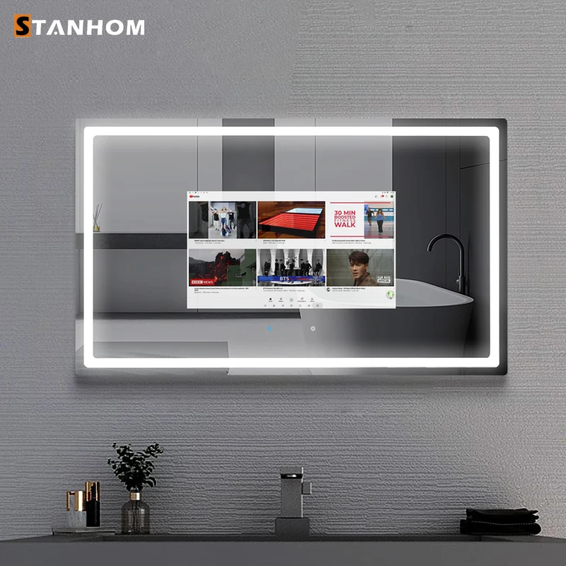 STANHOM Wall Bathroom 11.6' 13.3' 15.6' 21.5' Android Touch Screen LED Smart Mirror