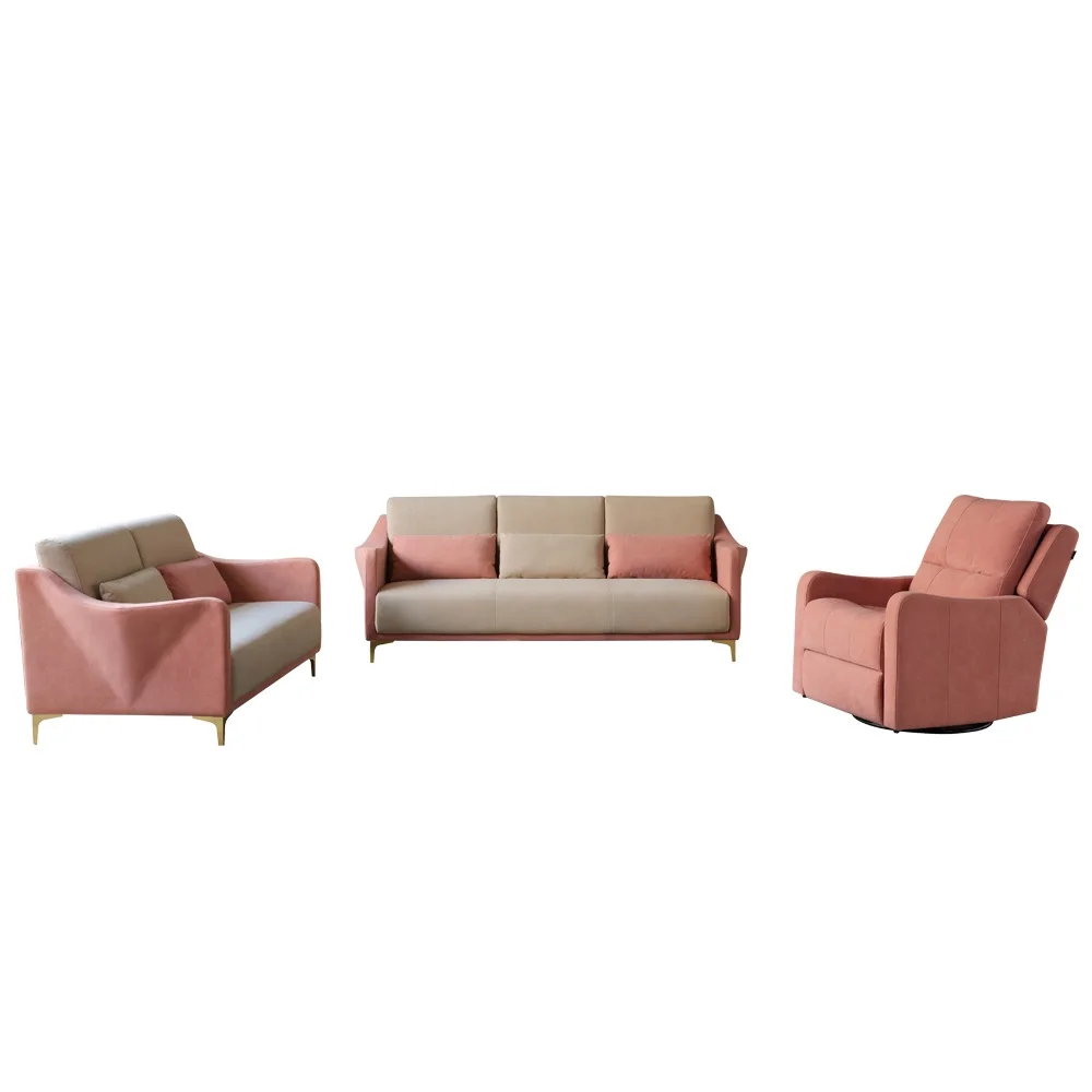 Разноцветный тканевый диван с откидным стулом для гостиной