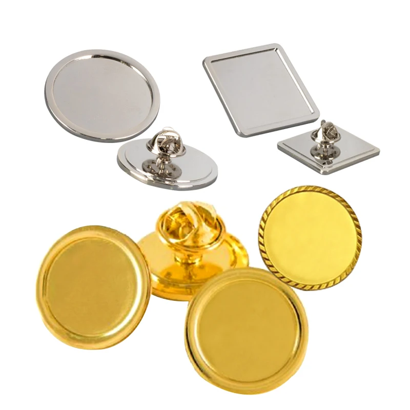 Manufacturer Custom Design Round Square Rectangle Logo Gold Metal Button Blank Sublimation Lapel Pins Badge