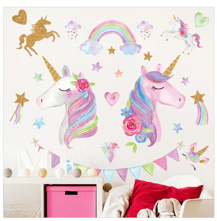 
Cartoon Wall sticker For bedroom PVC wallpaper removable home decoration 