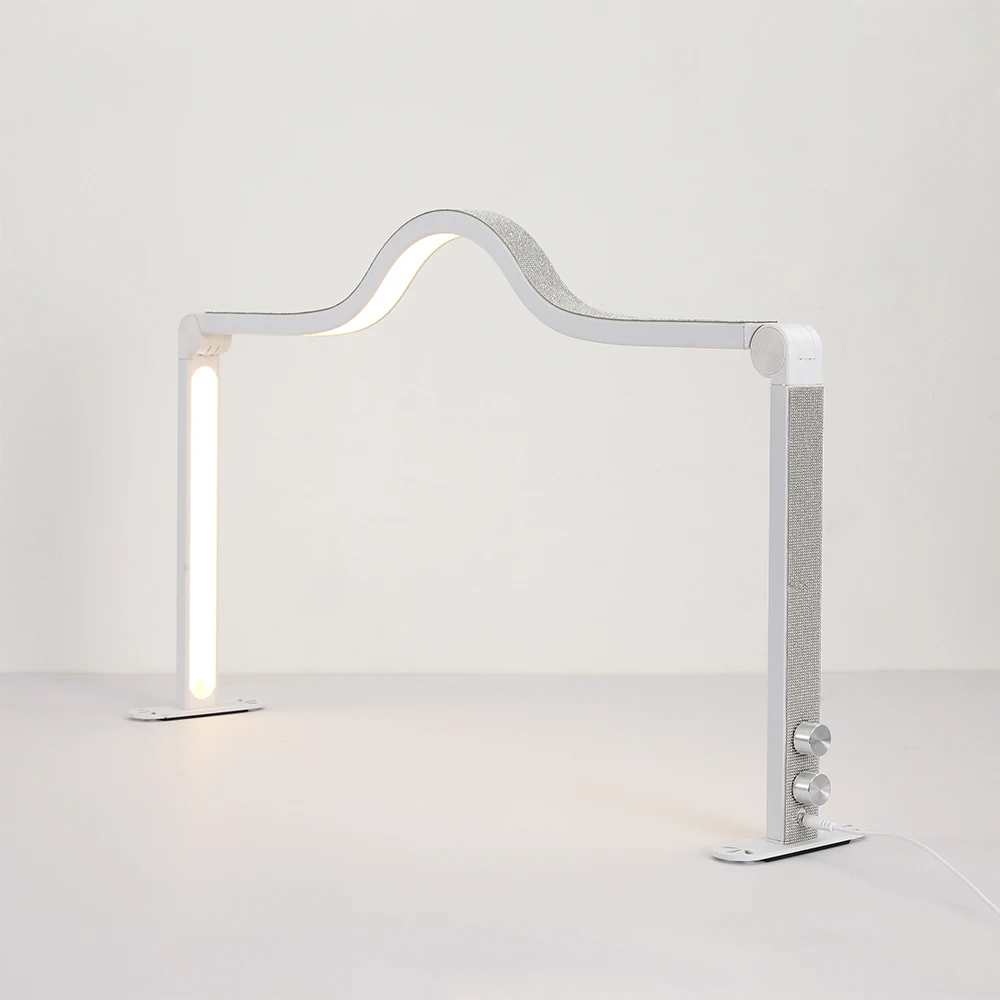 Big Bright Gold LED Desktop Nail Lamp Foldable Arch Table Lamp UV Nail Art 48W Home Salon Beauty Furniture Tattoo Crystal