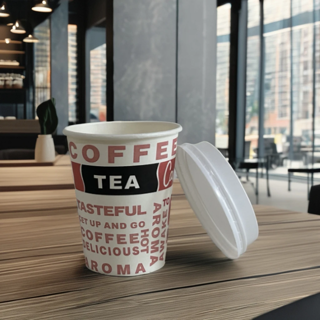 Disposable custom disposable paper bubble tea cup with tea inside bottom