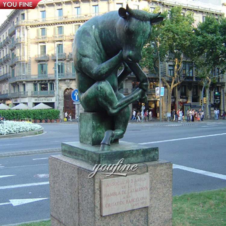 Наружная садовая абстрактная латунная Статуэтка животных бронзовая статуэтка «Барселона» Granyer скульптура «мышление быка»
