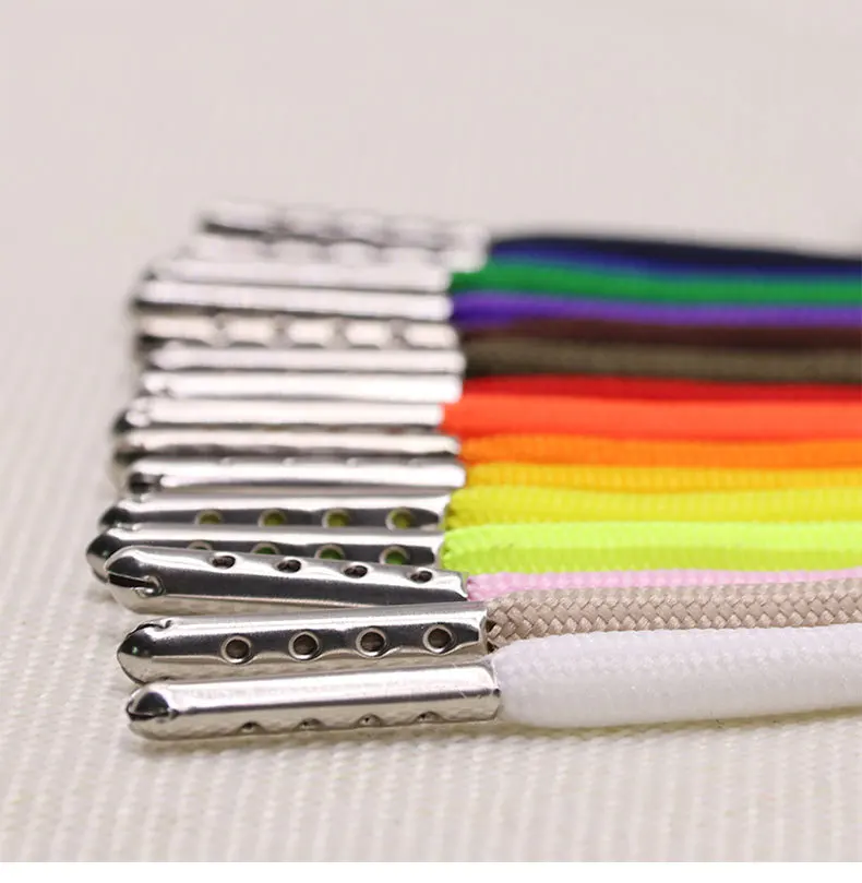 New Arrival Eco-friendly Custom Fashion Polyester Round Flat Drawstring Cords With Metal End Tips for Hoodie shorts